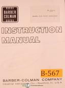 Barber Colman-Barber Colman No. 10-12, Automatic Hob Sharpening Machine, Operators Manual 1966-No. 10-12-03